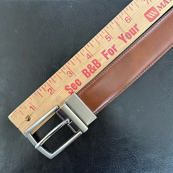 Reversible black/brown metal buckle belt - Picture 8 of 12